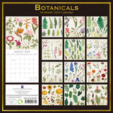 Botanicals - 2024 Square Wall Calendar 16 Months Arts Planner Xmas New Year Gift - Front View