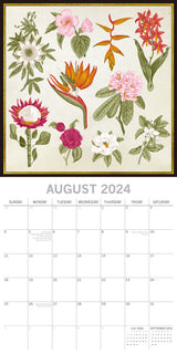 Botanicals - 2024 Square Wall Calendar 16 Months Arts Planner Xmas New Year Gift