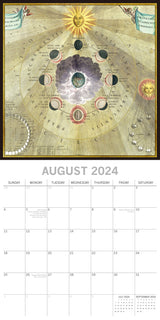 Celestial - 2024 Square Wall Calendar 16 Months Arts Planner Xmas New Year Gift - Side View