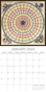 Celestial - 2024 Square Wall Calendar 16 Months Arts Planner Xmas New Year Gift - Top-Down View