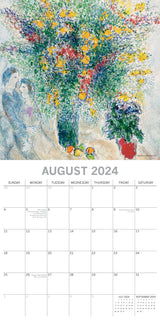 Chagall 2024 Square Wall Calendar 16 Months Arts Planner Christmas New Year Gift