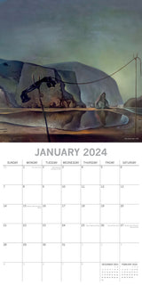 Dali - 2024 Square Wall Calendar 16 Months Arts Planner Christmas New Year Gift - Top-Down View