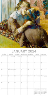 Degas - 2024 Square Wall Calendar 16 Months Arts Planner Christmas New Year Gift