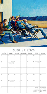 Edward Hopper - 2024 Square Wall Calendar 16 Months Arts Planner Christmas Gift - Top-Down View