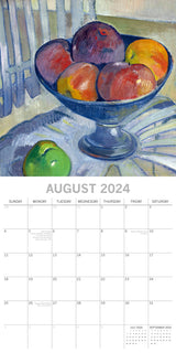 Gauguin 2024 Square Wall Calendar 16 Months Arts Planner Christmas New Year Gift - Top-Down View