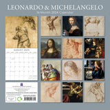 Leonardo & Michelangelo - 2024 Square Wall Calendar 16 Months Arts Planner Gift
