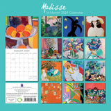 Matisse 2024 Square Wall Calendar 16 Months Arts Planner Christmas New Year Gift - Front View