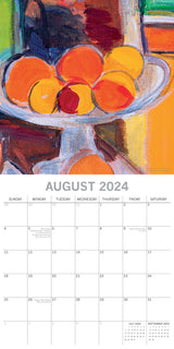 Matisse 2024 Square Wall Calendar 16 Months Arts Planner Christmas New Year Gift - Top-Down View