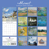 Monet - 2024 Square Wall Calendar 16 Months Arts Planner Christmas New Year Gift - Front View