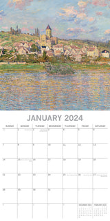 Monet - 2024 Square Wall Calendar 16 Months Arts Planner Christmas New Year Gift - Side View