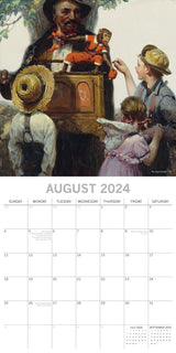 Norman Rockwell - 2024 Square Wall Calendar 16 Months Arts Planner New Year Gift - Top-Down View