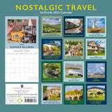 Nostalgic Travel - 2024 Square Wall Calendar 16 Month Arts Planner New Year Gift - Front View