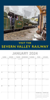 Nostalgic Travel - 2024 Square Wall Calendar 16 Month Arts Planner New Year Gift - Side View