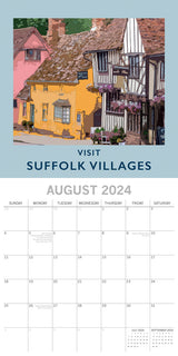 Nostalgic Travel - 2024 Square Wall Calendar 16 Month Arts Planner New Year Gift - Top-Down View