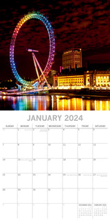 Rainbows 2024 Square Wall Calendar 16 Month Arts Planner Christmas New Year Gift - Side View