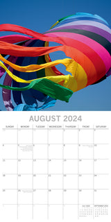 Rainbows 2024 Square Wall Calendar 16 Month Arts Planner Christmas New Year Gift - Top-Down View