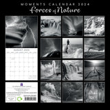 Forces of Nature - 2024 Square Wall Calendar 16 Month Black & White Planner Gift - Front View