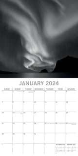 Forces of Nature - 2024 Square Wall Calendar 16 Month Black & White Planner Gift