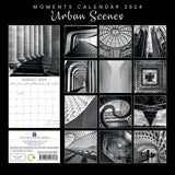 Urban Scenes - 2024 Square Wall Calendar 16 Months Black & White Planner Gift - Front View