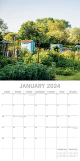Allotment Gardening - 2024 Square Wall Calendar 16 Months Floral Planner Gift - Side View