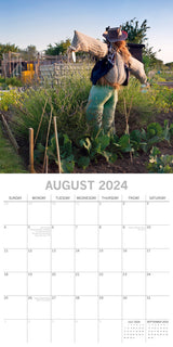 Allotment Gardening - 2024 Square Wall Calendar 16 Months Floral Planner Gift - Top-Down View
