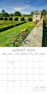 Beautiful Gardens 2024 Square Wall Calendar 16Month Floral Planner New Year Gift - Top-Down View