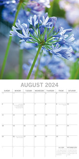 Beauty of Flowers 2024 Square Wall Calendar 16Month Floral Planner New Year Gift - Top-Down View