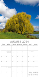 Beauty of Trees 2024 Square Wall Calendar 16 Month Floral Planner Christmas Gift - Top-Down View