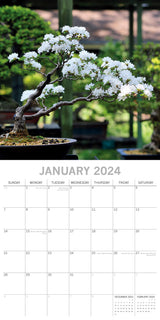 Bonsai 2024 Square Wall Calendar 16 Month Floral Planner Christmas New Year Gift - Side View