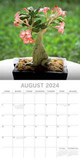 Bonsai 2024 Square Wall Calendar 16 Month Floral Planner Christmas New Year Gift - Top-Down View