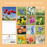 Flower of the Month - 2024 Square Wall Calendar 16 Months Floral Planner Gift