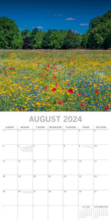 Wild Flowers - 2024 Square Wall Calendar 16 Months Floral Planner Christmas Gift - Top-Down View