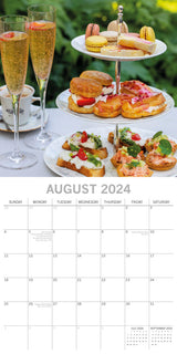 Afternoon Tea - 2024 Square Wall Calendar 16 Month Food Planner New Year Gift - Top-Down View