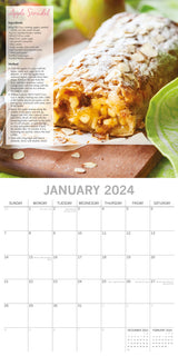 Baking - 2024 Square Wall Calendar 16 Month Food Planner w Delicious Recipes - Side View