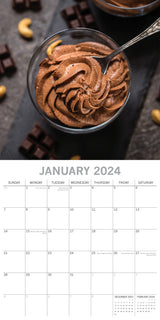 Chocolate - 2024 Square Wall Calendar 16 Months Food Planner Xmas New Year Gift - Side View