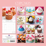 Cupcakes 2024 Square Wall Calendar 16 Month Food Planner Christmas New Year Gift - Front View