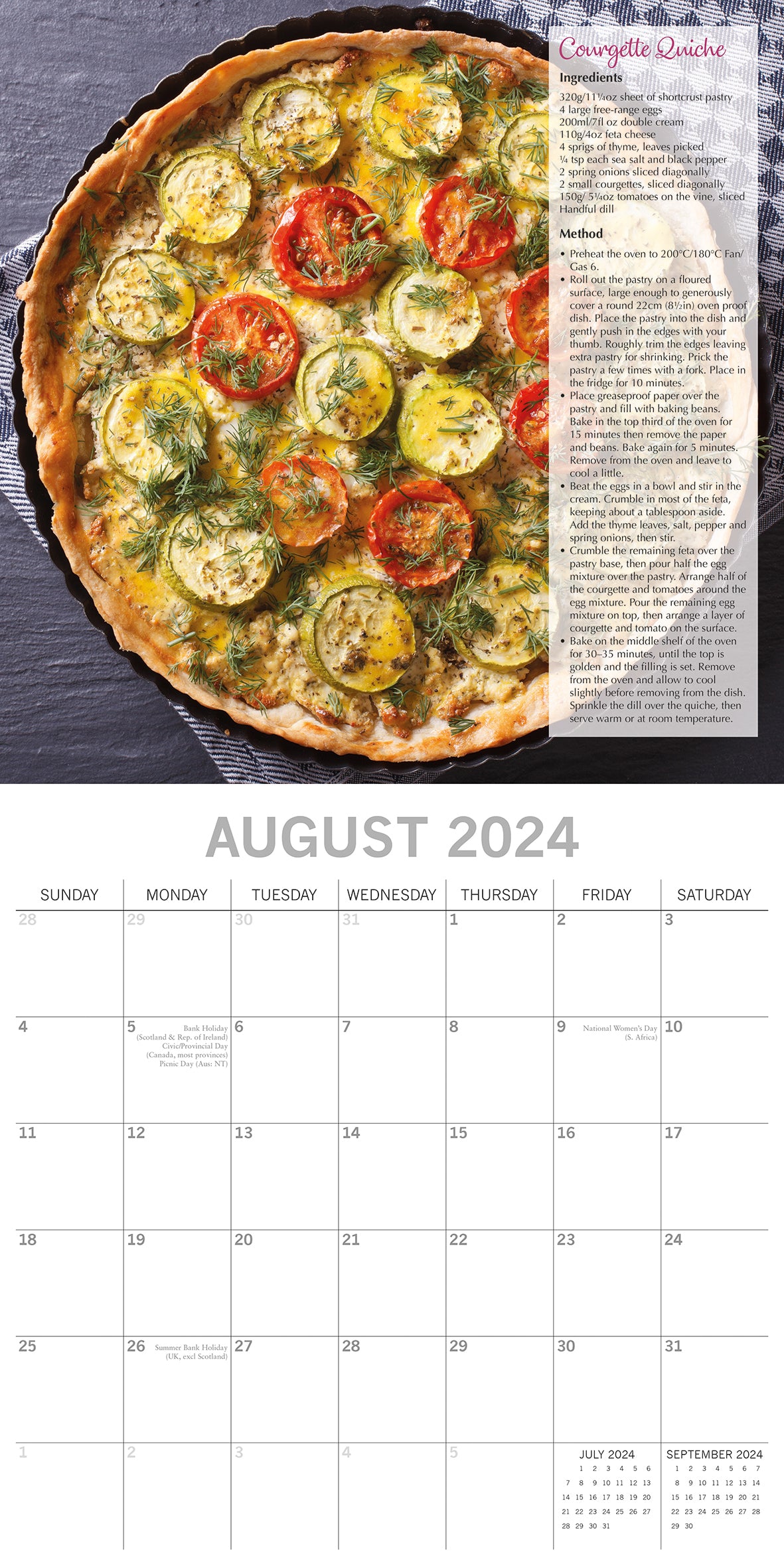 From Garden to Kitchen 2024 Square Wall Calendar 16 Month Food Planner w Recipes
