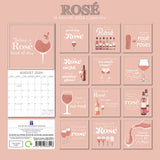 Rose - 2024 Square Wall Calendar 16 Month Food Planner Wine Beer Planner Gift - Front View