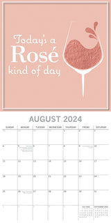 Rose - 2024 Square Wall Calendar 16 Month Food Planner Wine Beer Planner Gift - Top-Down View