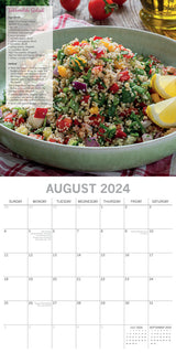 Tasty Vegetarian Recipes - 2024 Square Wall Calendar 16 Months Food Planner Gift - Top-Down View