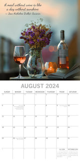 Wine - 2024 Square Wall Calendar 16 Months Food Drink Planner Christmas New Year