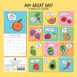 Avo Great Day 2024 Square Wall Calendar 16 Months Fun Planner Xmas New Year Gift - Front View