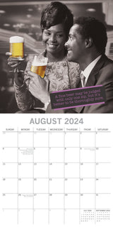 Beer - 2024 Square Wall Calendar 16 Months Funny Planner Christmas New Year Gift - Top-Down View