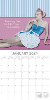Bitchy Talk - 2024 Square Wall Calendar 16 Month Planner Christmas New Year Gift - Side View