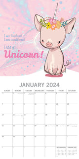 Born to be a Unicorn - 2024 Square Wall Calendar 16 Months Planner New Year Gift