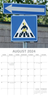 Danger Hilarious Road Signs Ahead - 2024 Square Wall Calendar 16 Months Planner