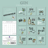 Gin - 2024 Square Wall Calendar 16 Months Funny Planner Christmas New Year Gift - Front View