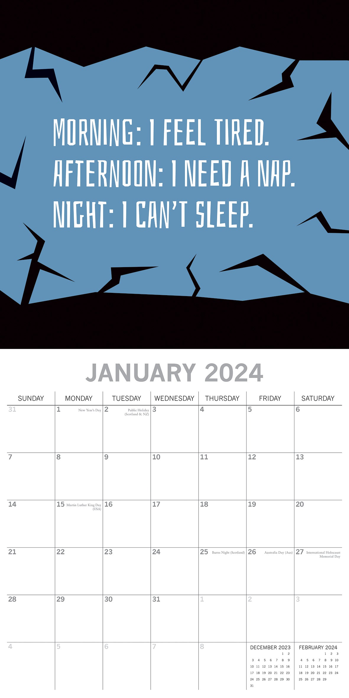 Life - The Struggle is Real - 2024 Square Wall Calendar 16 Months Planner Gift