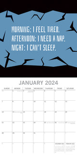 Life - The Struggle is Real - 2024 Square Wall Calendar 16 Months Planner Gift