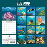 Sea Food - 2024 Square Wall Calendar 16 Months Planner Christmas New Year Gift